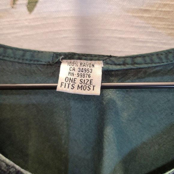 Women's Green Tie-dye & Embroidered Bohemian Elephant Dress One Size - Picture 9 of 10